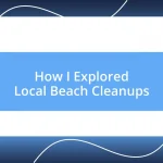 How I Explored Local Beach Cleanups