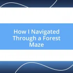 How I Navigated Through a Forest Maze